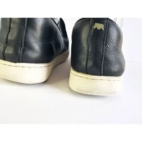 BIRDIES The Swift Black Leather Slip On Sneakers Sz 6.5 Flat White Soles - Picture 15 of 15